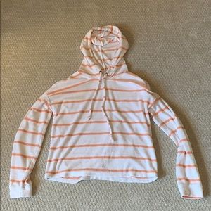Pink rose white & orange terry cloth sweat shirt